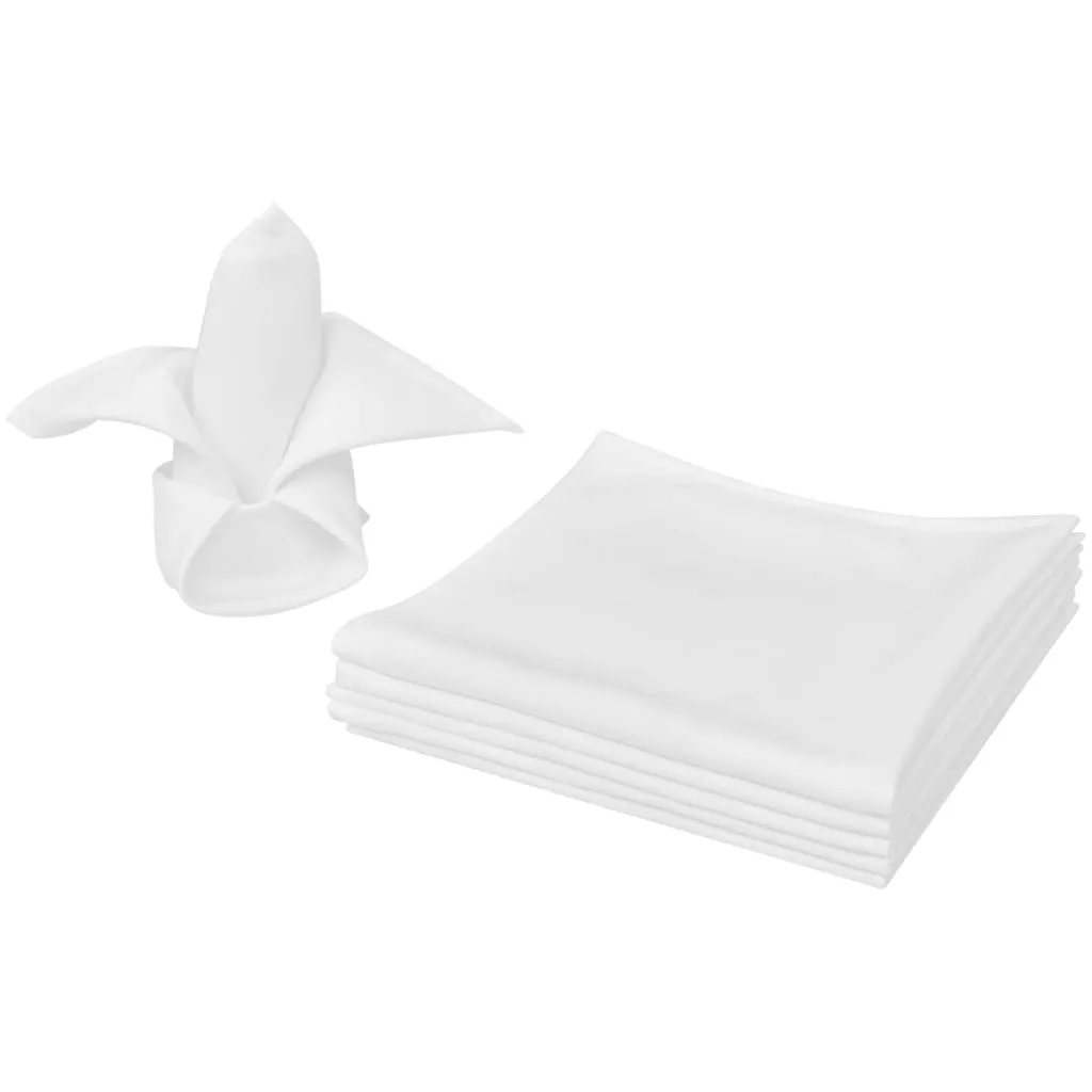 100 Dinner Napkins White 50 x 50 cm