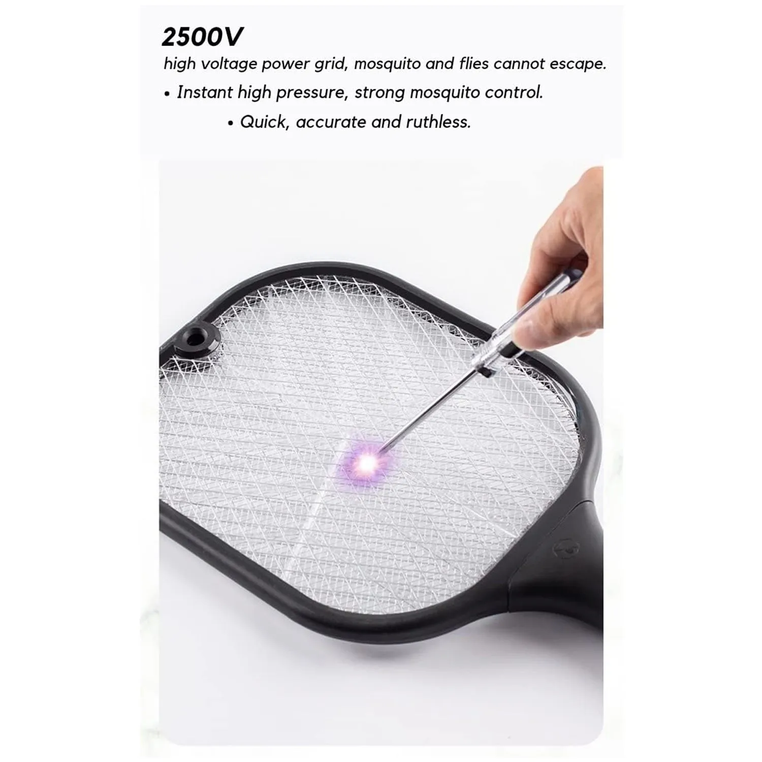 1747 Mosquito Killer Racket | Rechargeable Automatic Electric Fly Swatter | Mosquito Zapper Racket with UV Light Lamp | Mosquito Swatter with USB Charging Base | Electric Insect Killer Racket Machine Bat