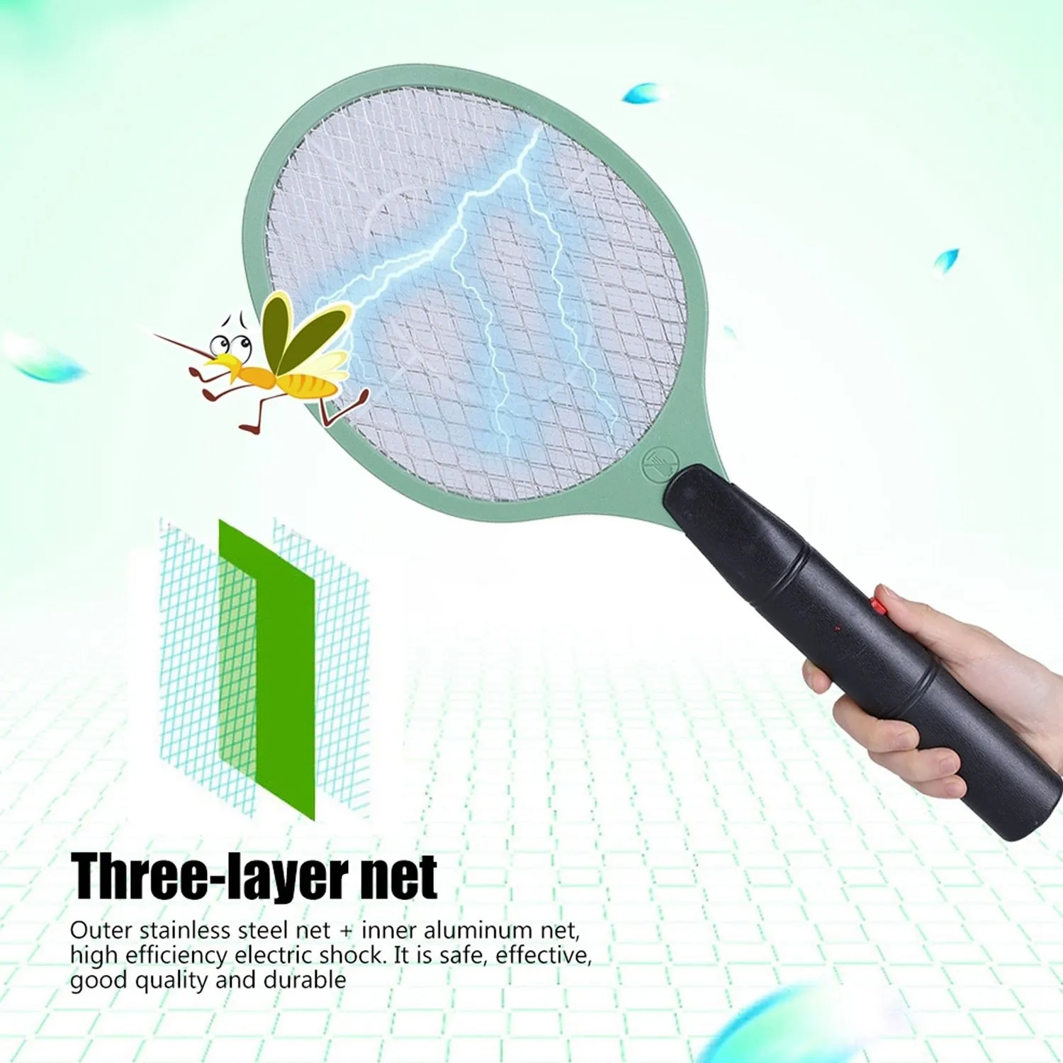 1754 Mosquito Killer bat Electric Rechargeable swatter Killing Racket / Zapper Insect Killer