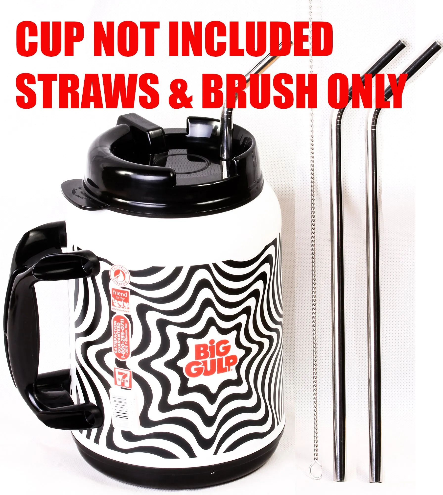 2 Big Gulp 11.5" JUMBO Stainless Steel Straw for 64 oz LONG Drinking Wide Insulated Whirley Travel Mug 7-11 Truck Stop Cup