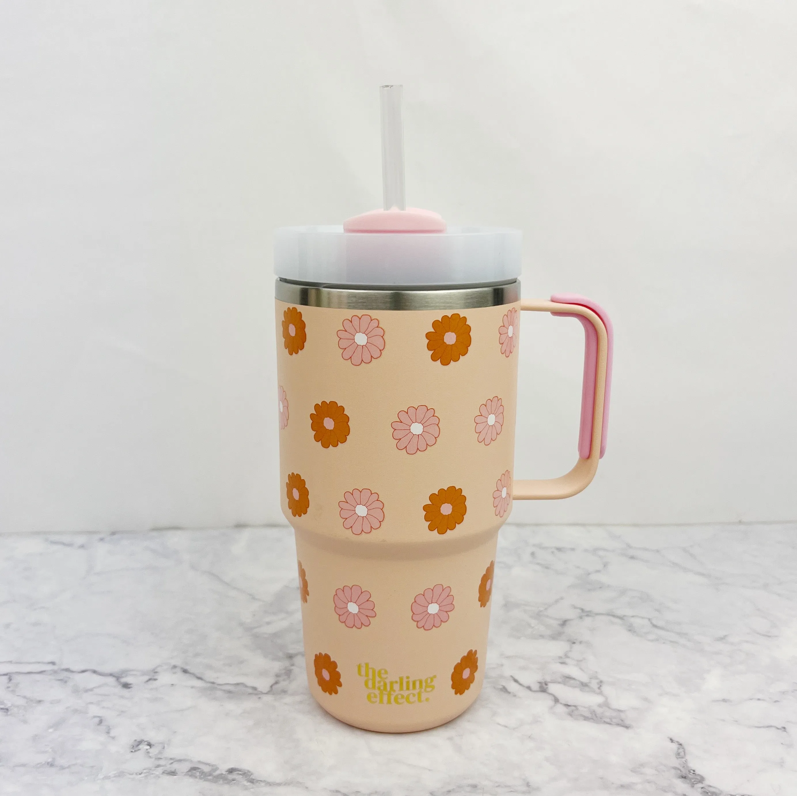 20 oz Peach Daisy Tumbler