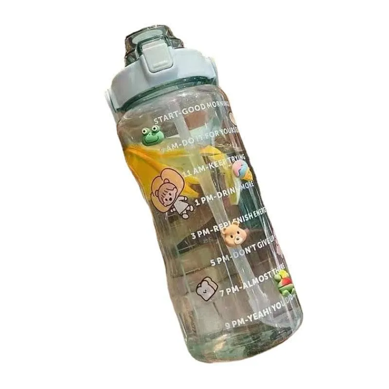 2L Large Plastic Bottle with Motivational Quotes