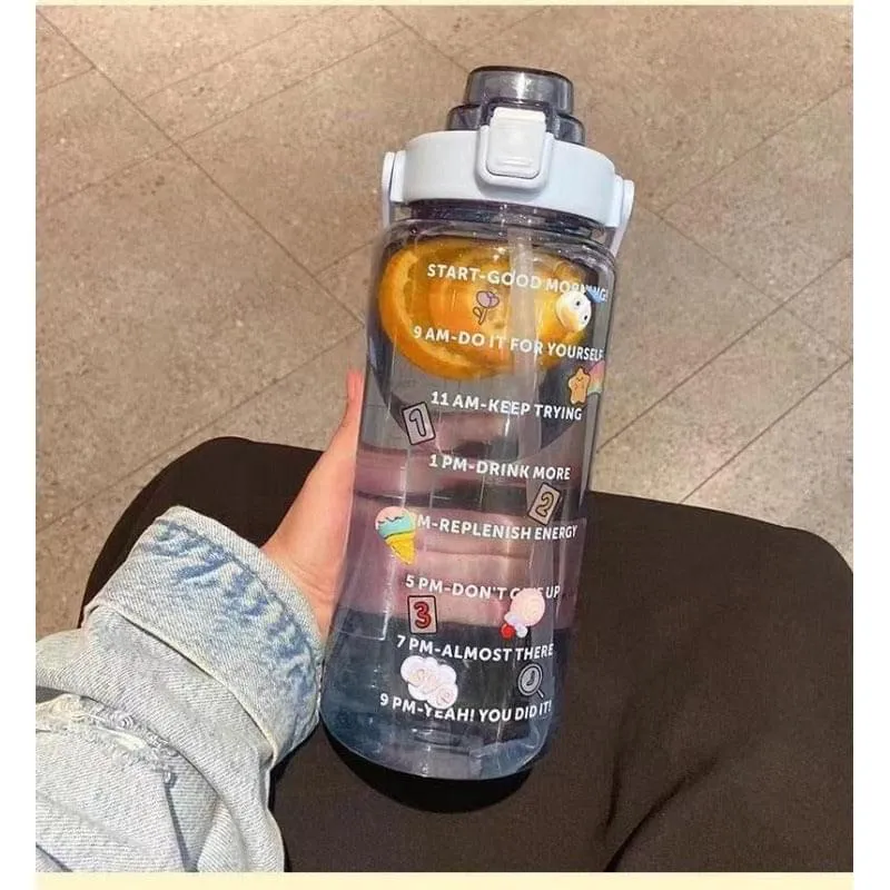 2L Large Plastic Bottle with Motivational Quotes