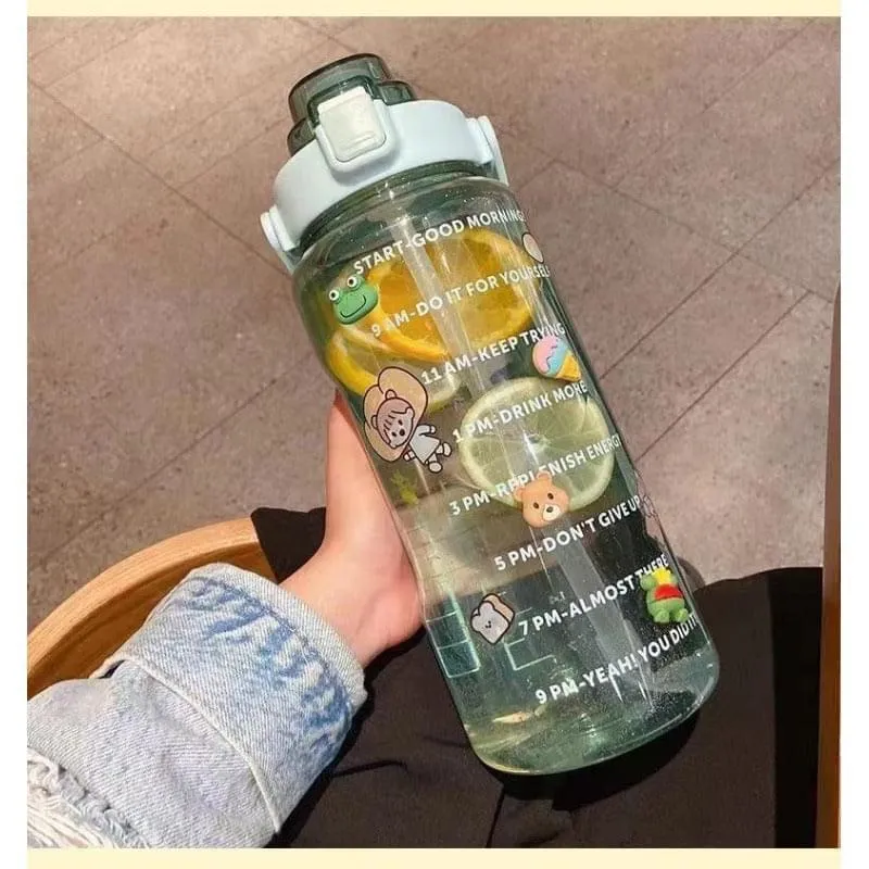 2L Large Plastic Bottle with Motivational Quotes