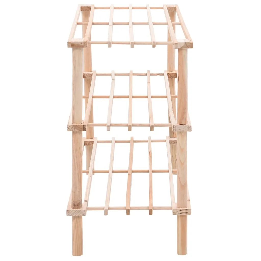 3-Tier Shoe Rack Solid Fir Wood