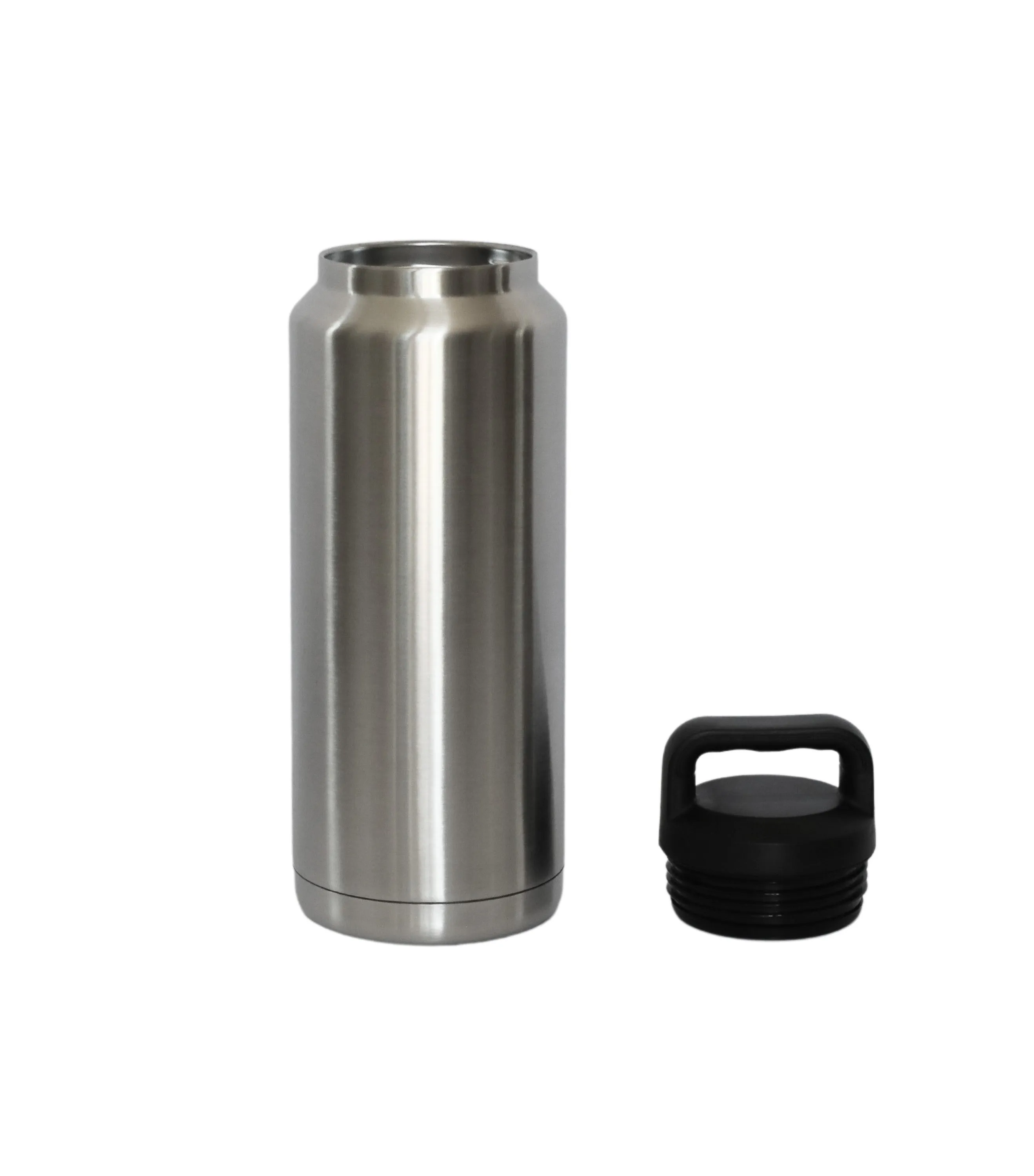 36 Oz Stainless Steel Twist-Off Cap Water Bottle- Silver