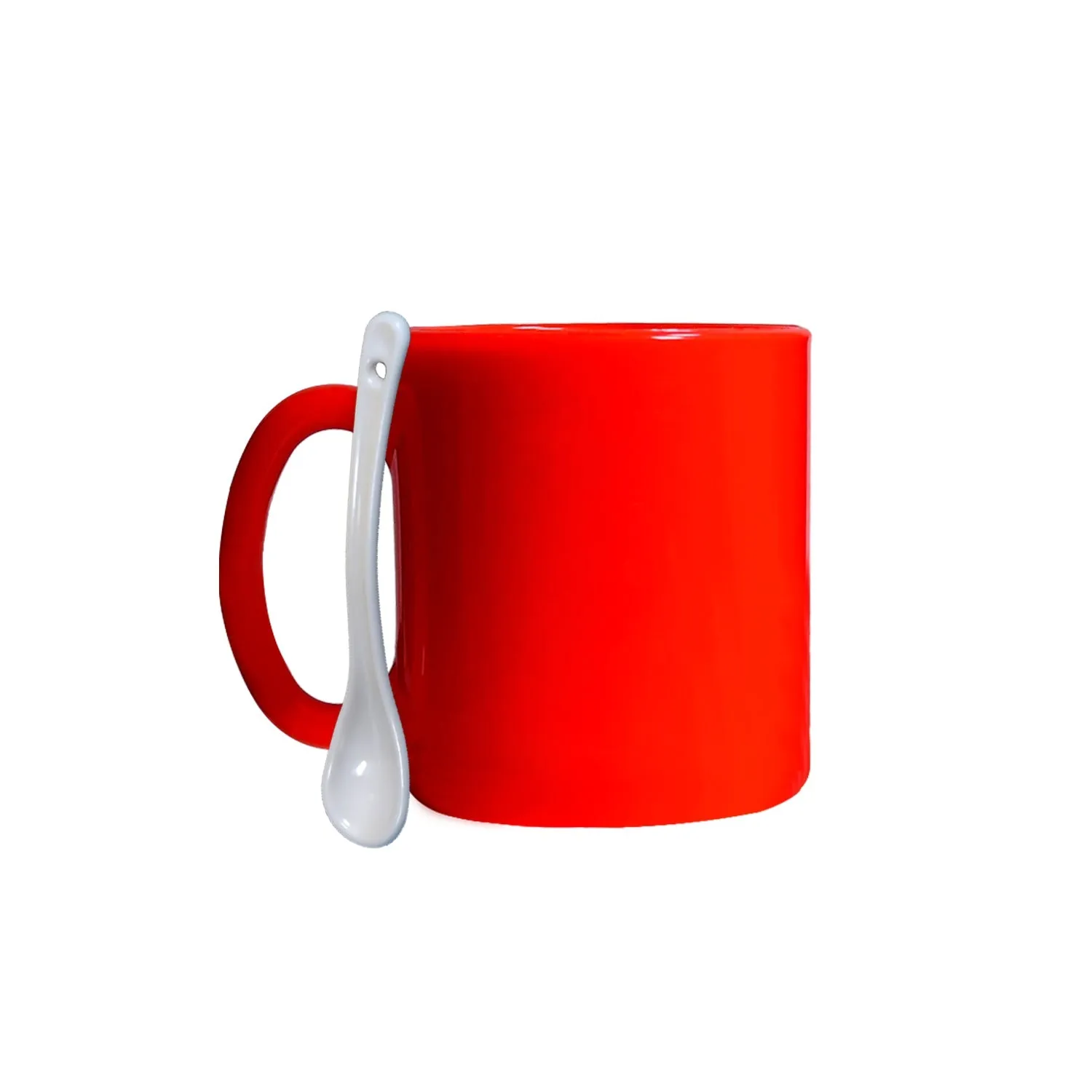 4949 Red Coffee Mug With Spoon Ceramic Mugs to Gift your Best Friend Tea Mugs Coffee Mugs Microwave Safe.