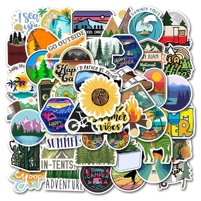 Adventure Stickers-50PCS  for Laptop Water Bottle, Car, Luggage For Adult Teens