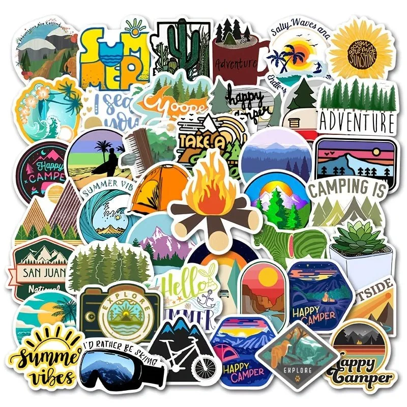 Adventure Stickers-50PCS  for Laptop Water Bottle, Car, Luggage For Adult Teens