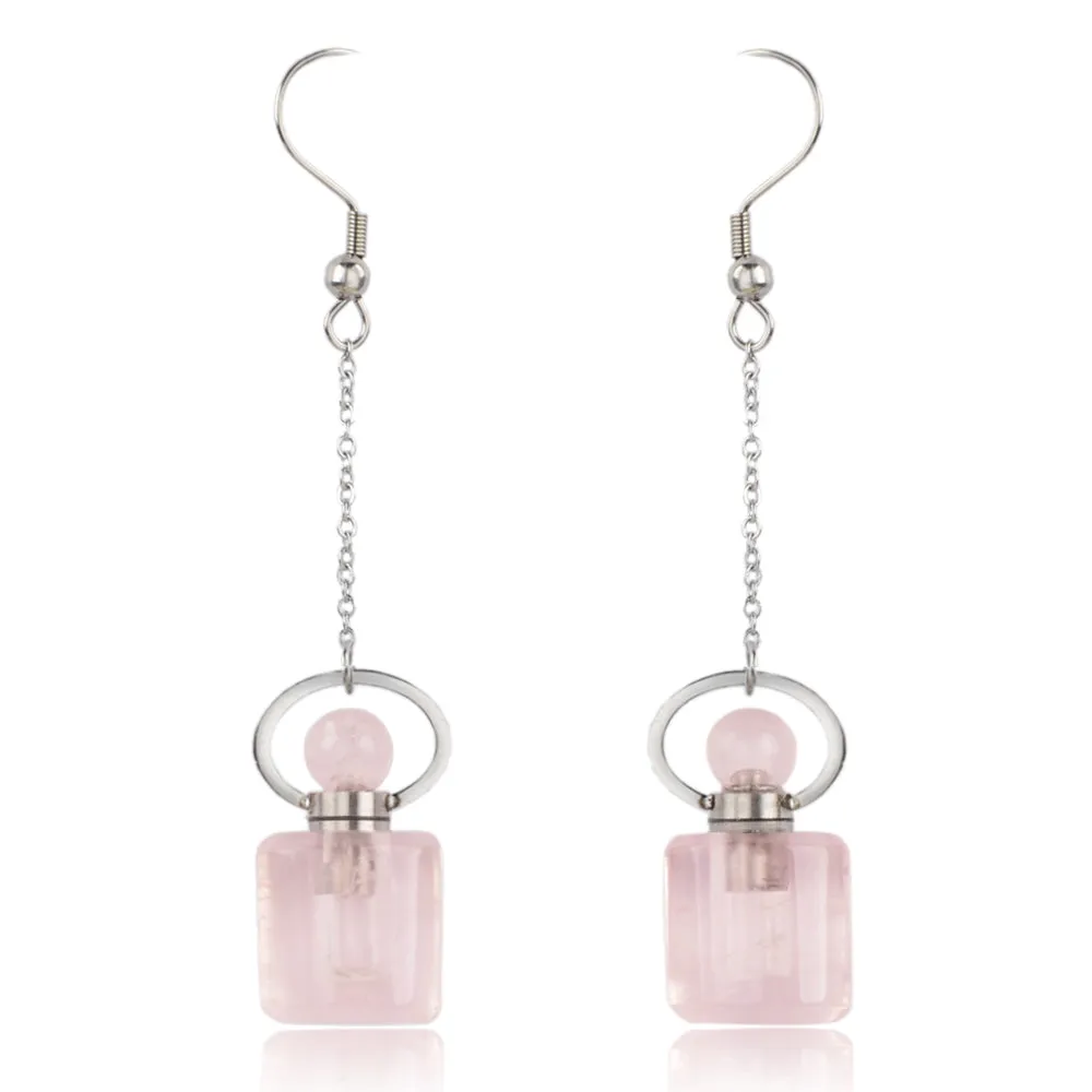 Aguilar Perfume Bottle Silver Drop Earrings