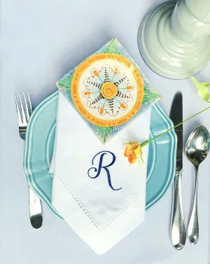 Alessia Monogrammed Cloth Dinner Napkins - Set of 4 napkins