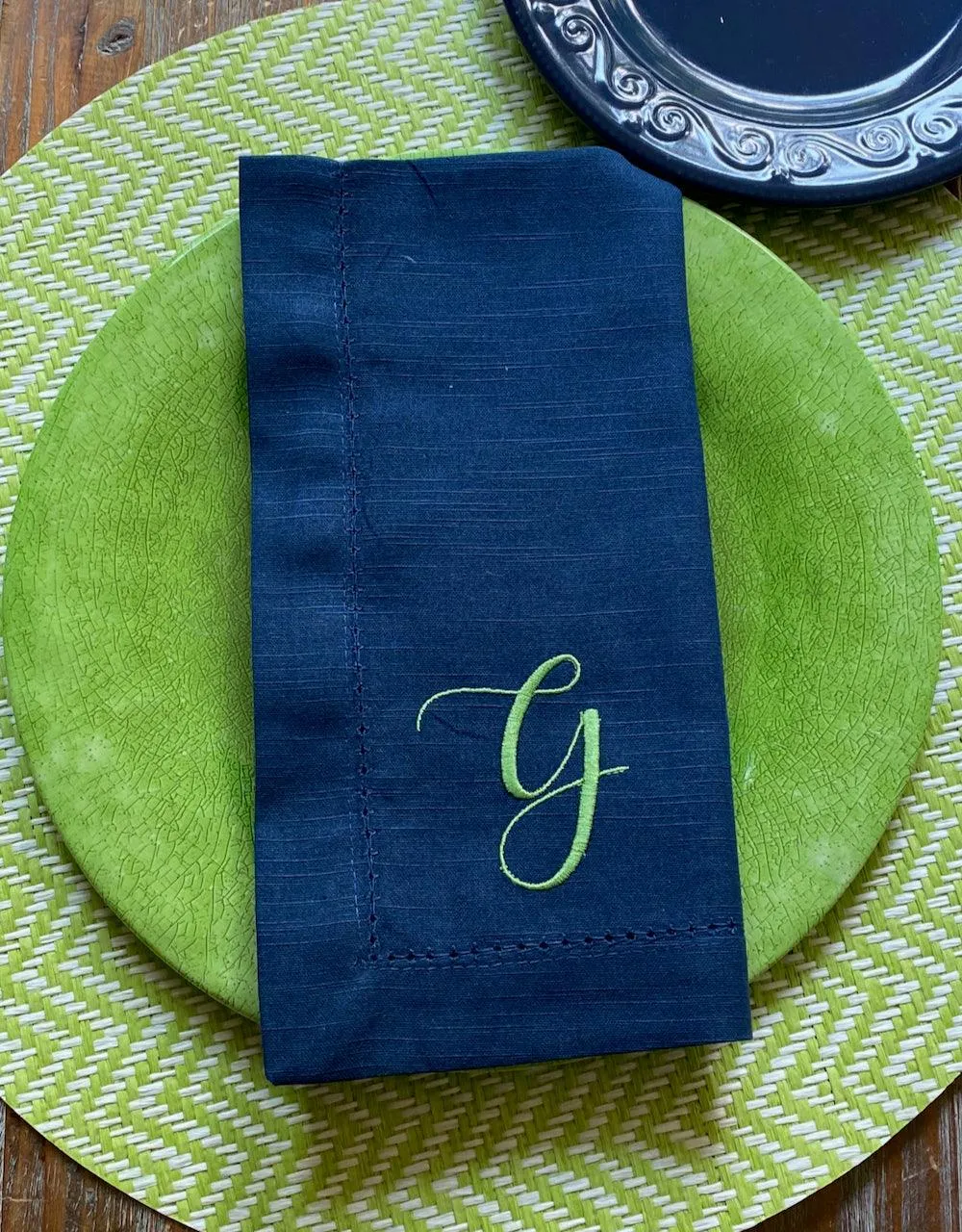 Alessia Monogrammed Cloth Dinner Napkins - Set of 4 napkins