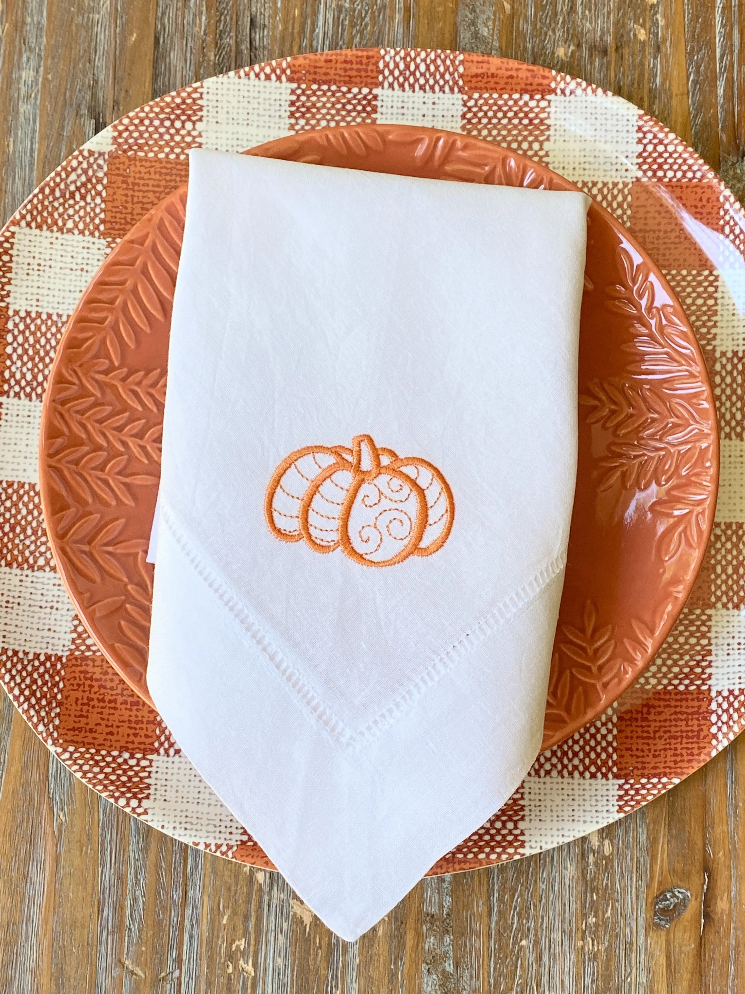 Autumn Pumpkin Cloth Napkins - Set of 4 napkins