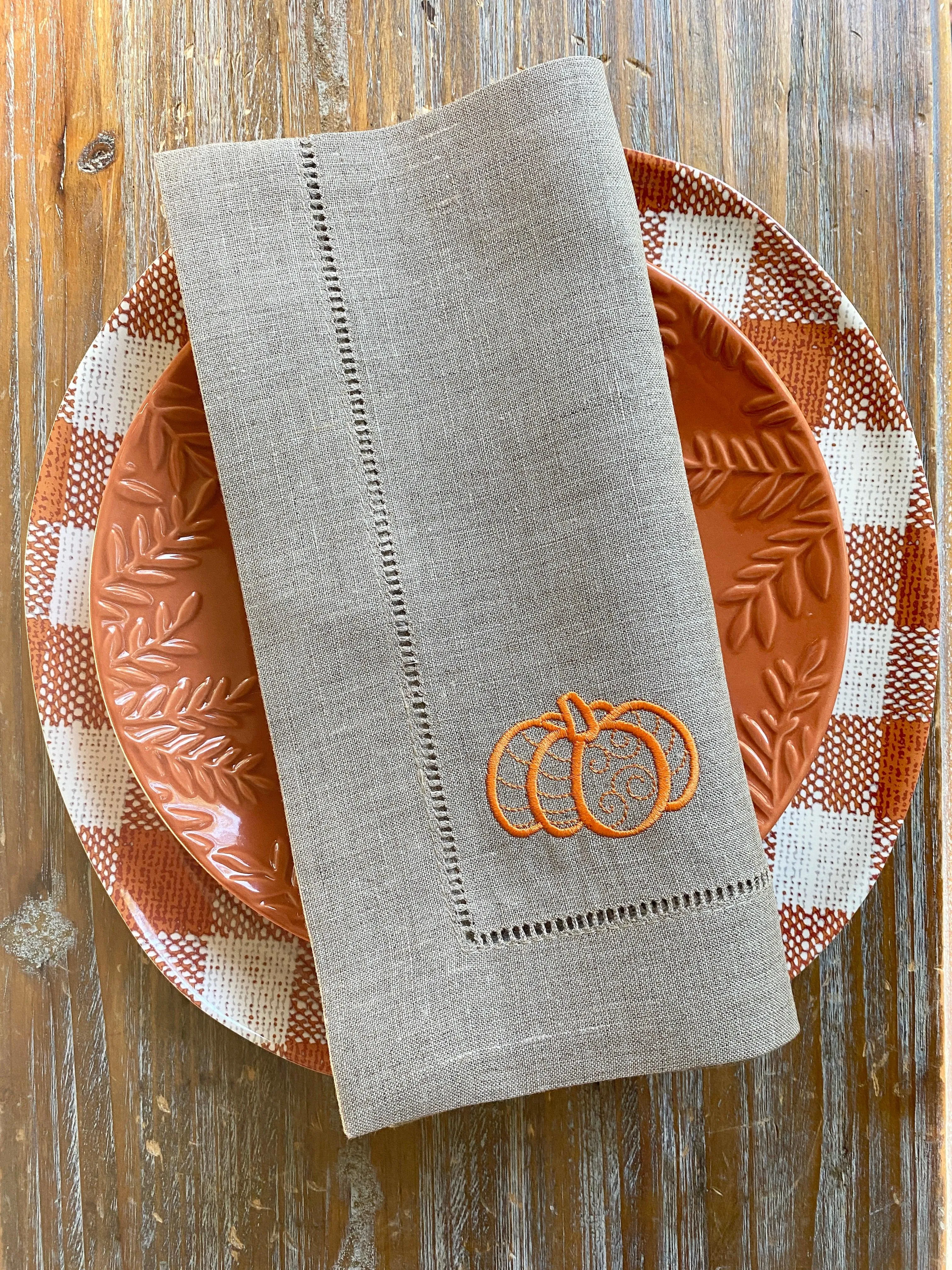 Autumn Pumpkin Cloth Napkins - Set of 4 napkins