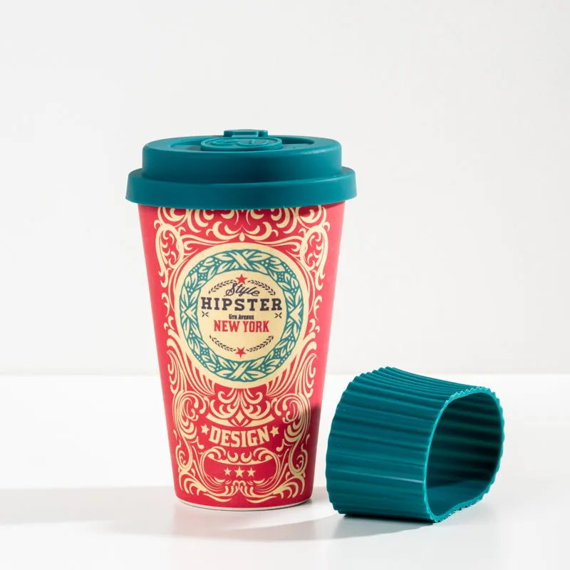 Bamboo Travel Mug 400ml - Hipster