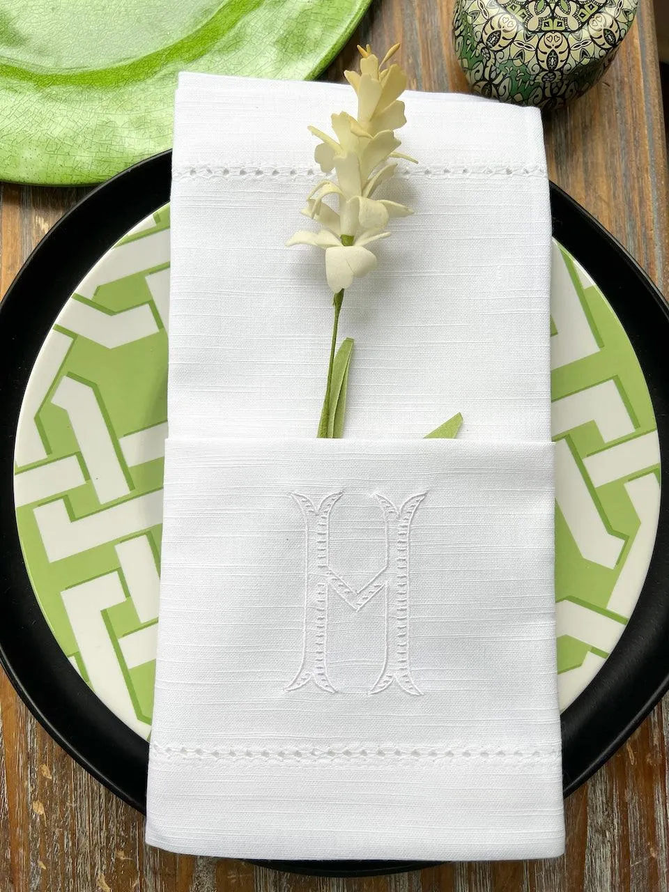 Baroque Monogrammed Embroidered Cloth Napkins