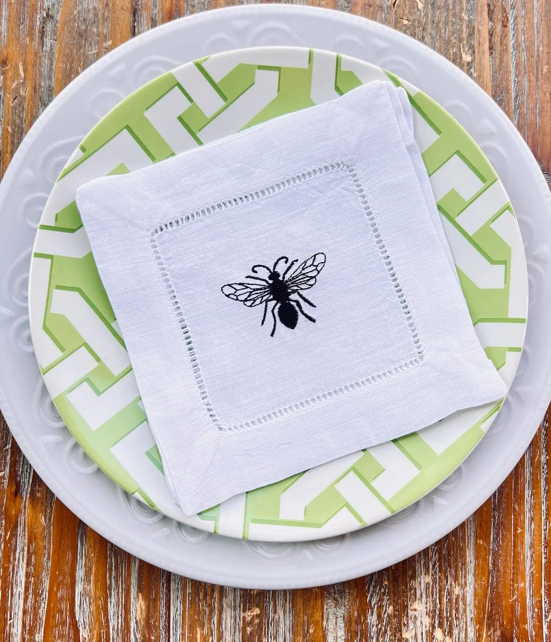 Bee Linen Cocktail Napkins, Set of 4