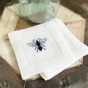 Bee Linen Cocktail Napkins, Set of 4