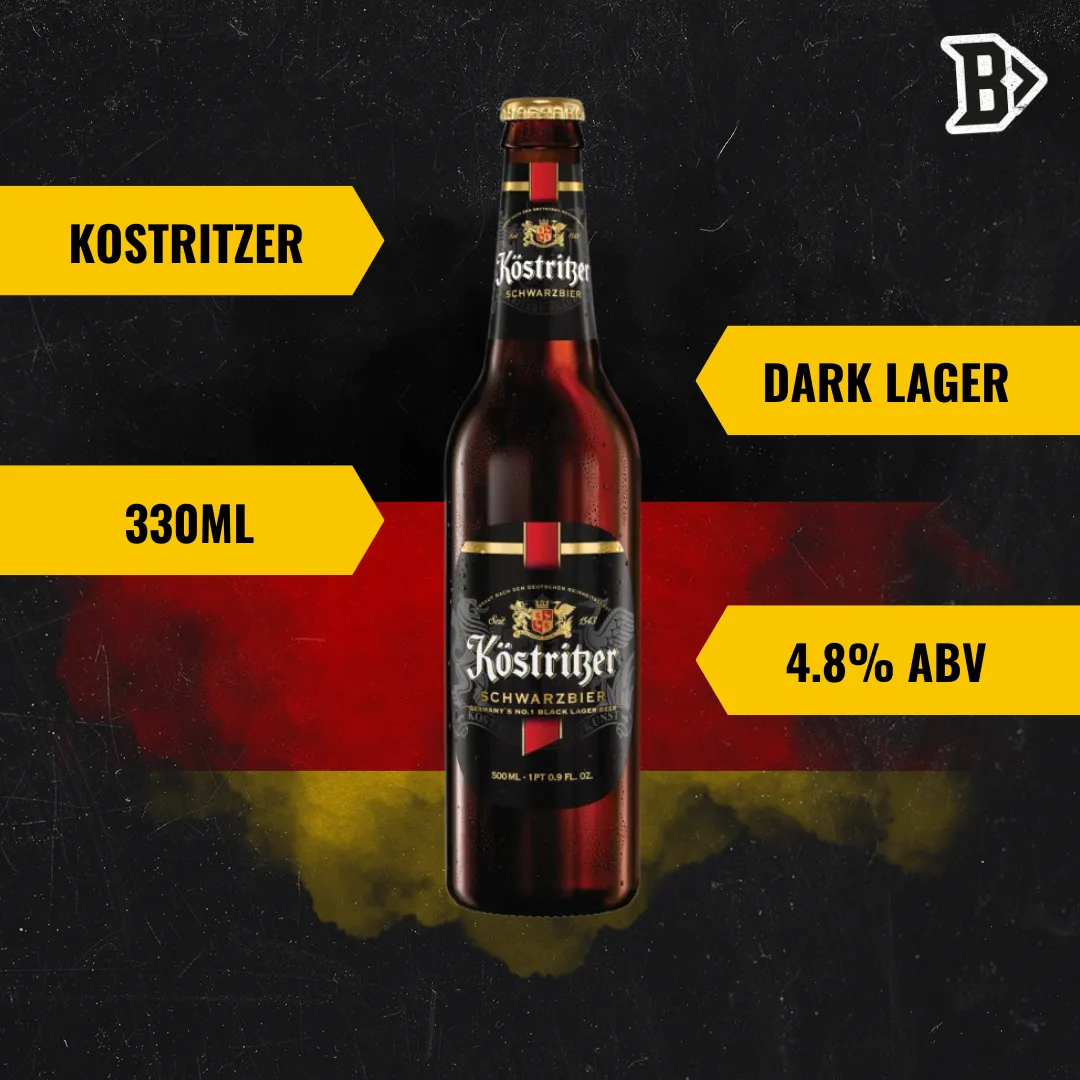 Bitburger Kostritzer Premium German Dark Lager 330ml Bottles - 4.8% ABV (12 Pack)