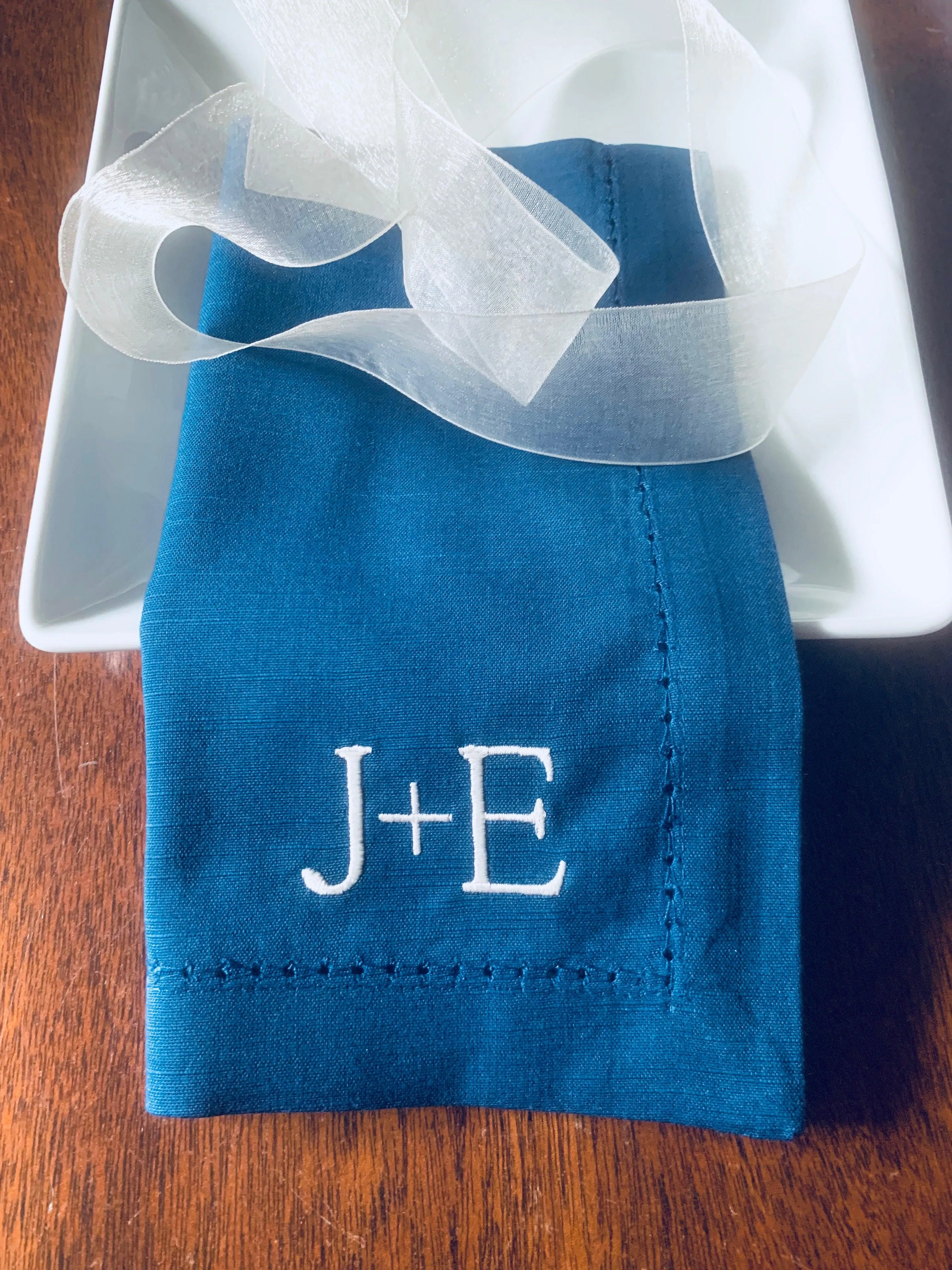 Bulk Ampersand Plus Sign Two Letter Monogrammed Cloth Napkins, Set of 25