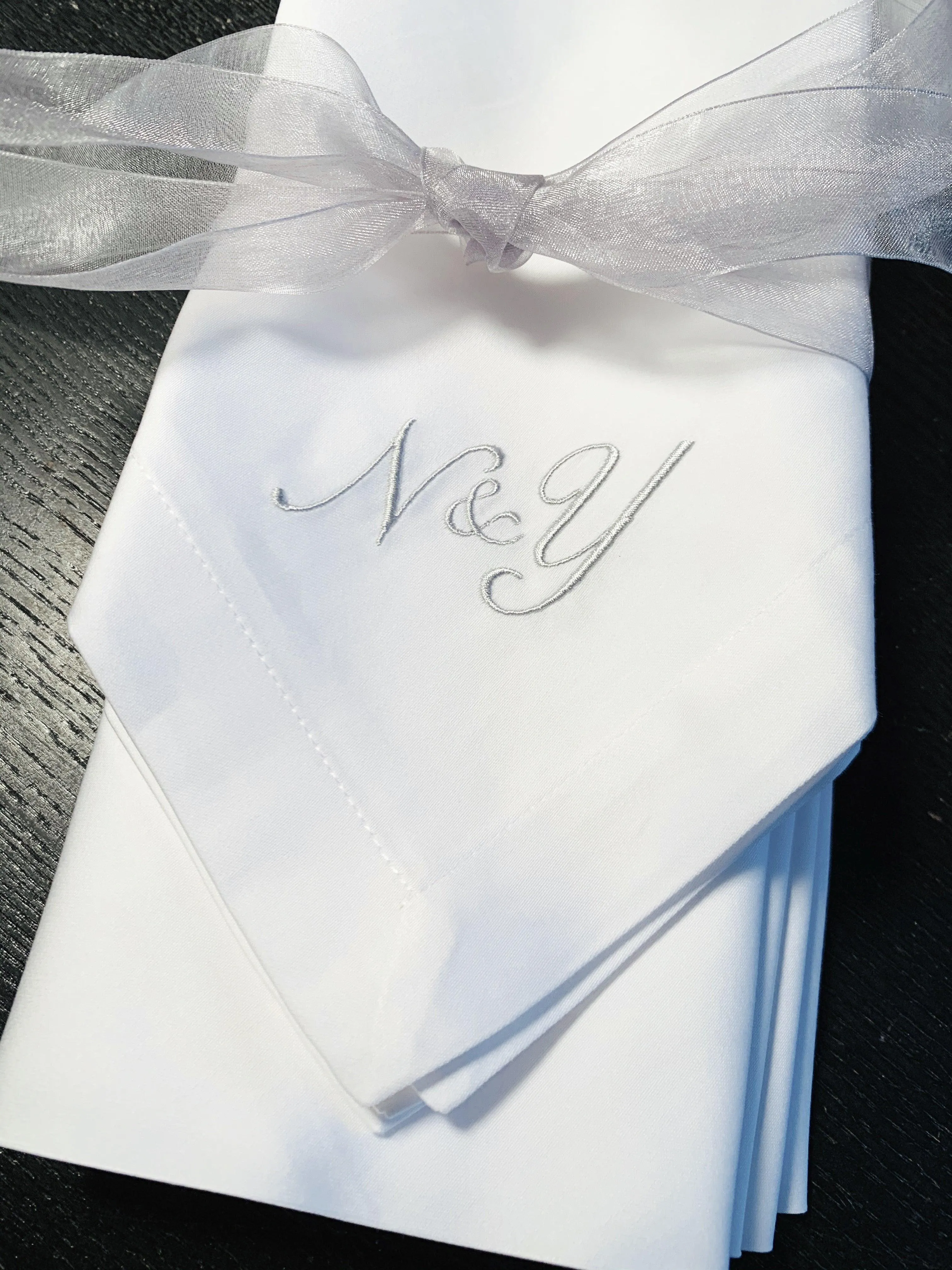 Bulk Ampersand Plus Sign Two Letter Monogrammed Cloth Napkins, Set of 25