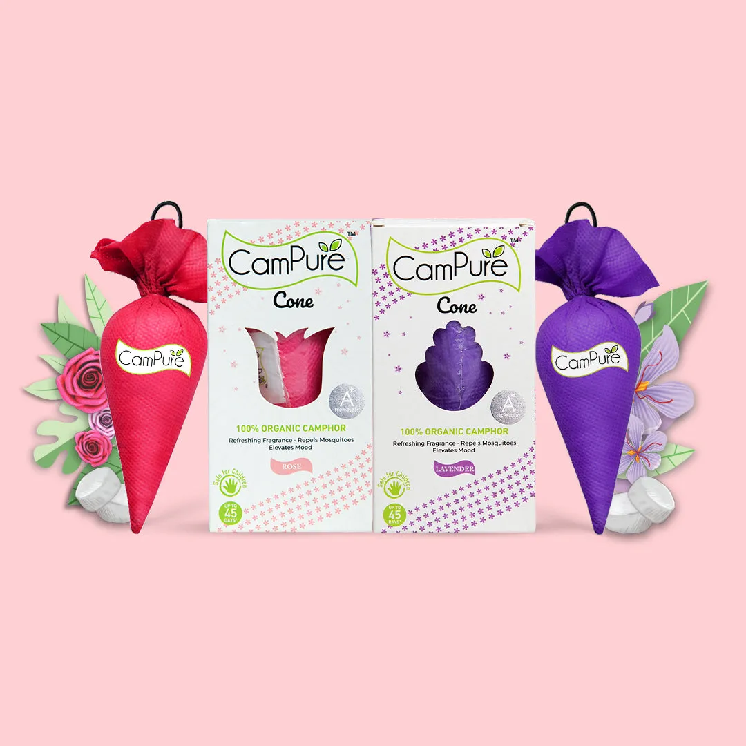 CamPure Cone - Lavender & Rose (Pack of 2)