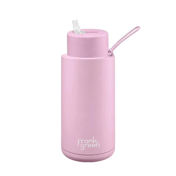 Ceramic Reusable Bottle   Straw Lid (1L) - Lilac Haze