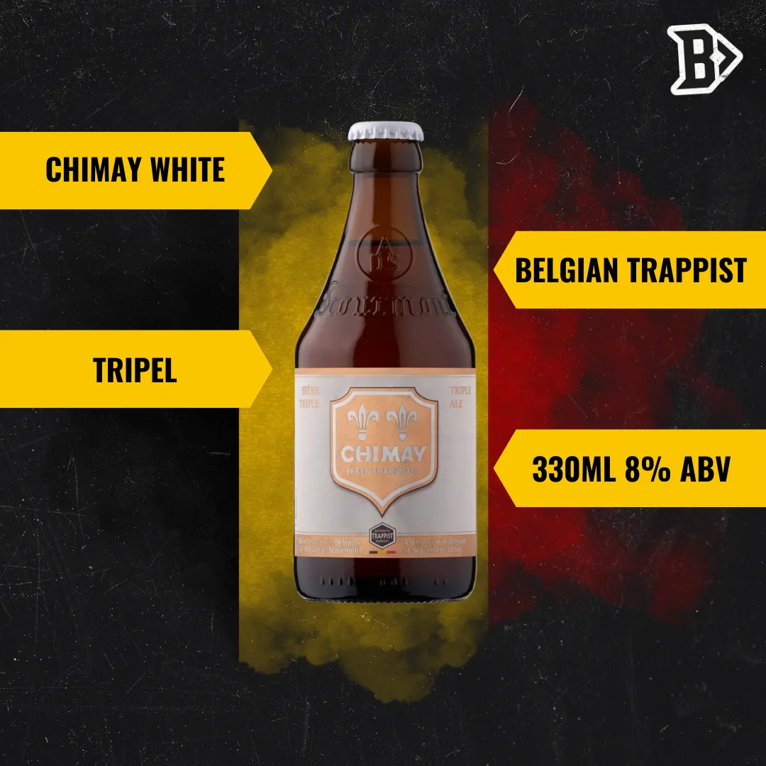 Chimay White Belgian Trappist Tripel 330ml Bottles - 8.0% ABV (12 Pack)