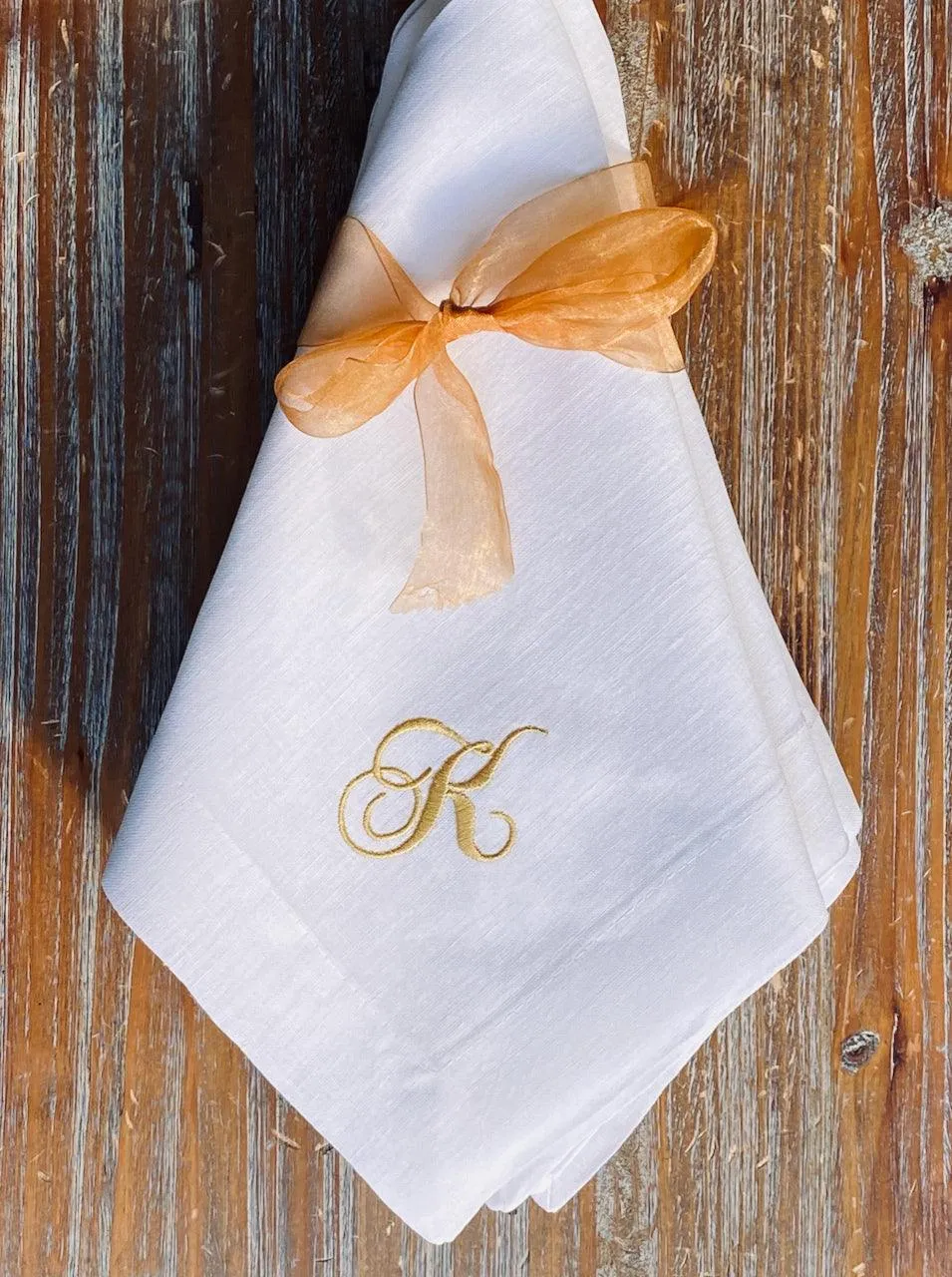 Chopin Monogrammed Embroidered Cloth Dinner Napkins - Set of 4 napkins