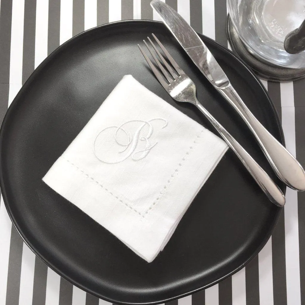 Chopin Monogrammed Embroidered Cloth Dinner Napkins - Set of 4 napkins