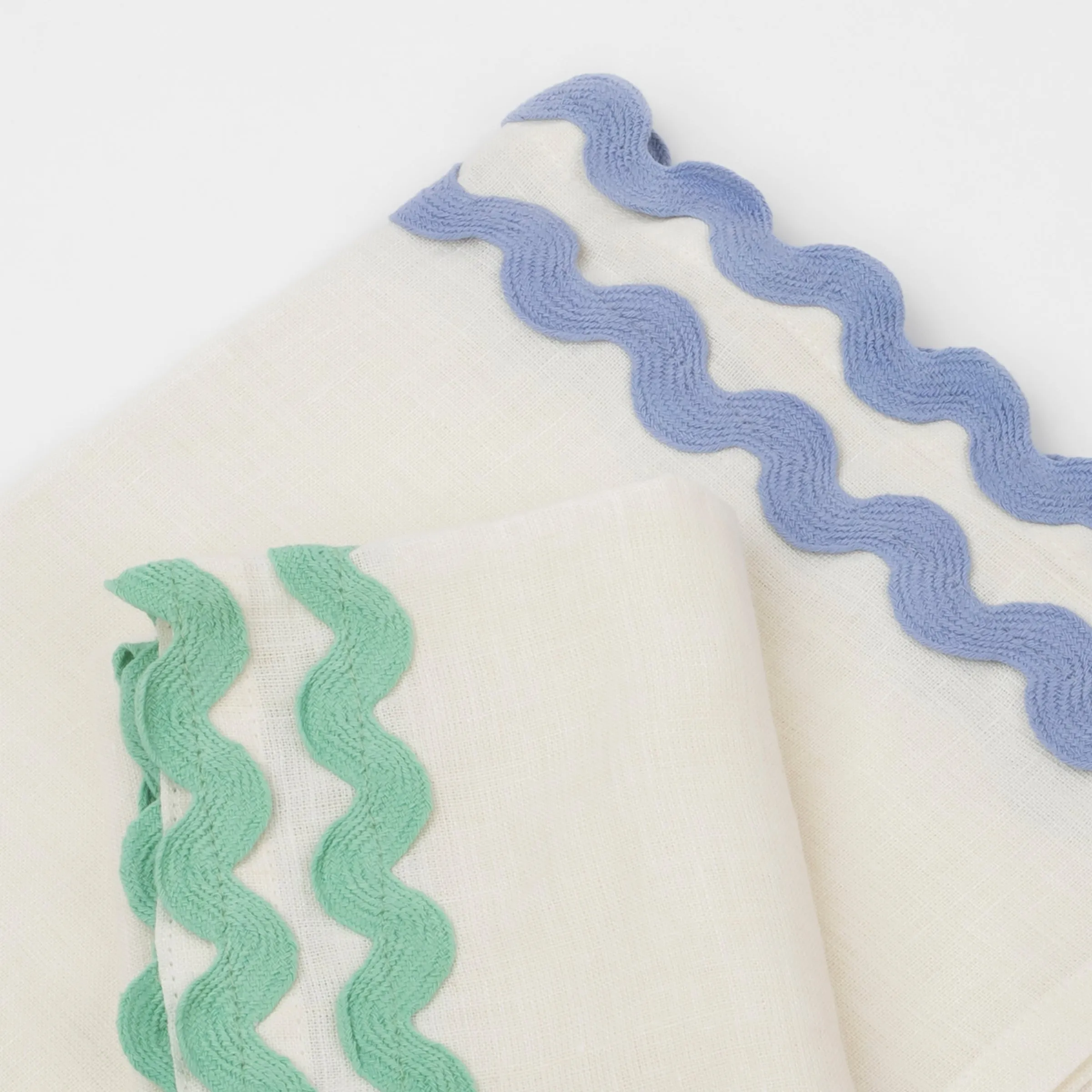 Colourful Ricrac Fabric Napkins (x 6)