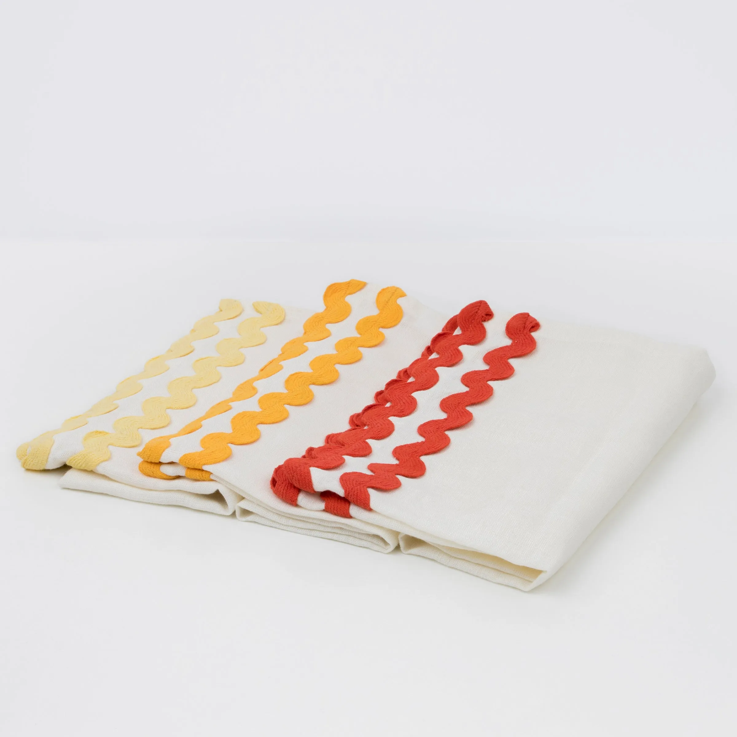 Colourful Ricrac Fabric Napkins (x 6)