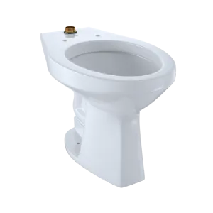 Commercial Elongated Floor Mount Toilet Bowl in Cotton White - ADA Compliant