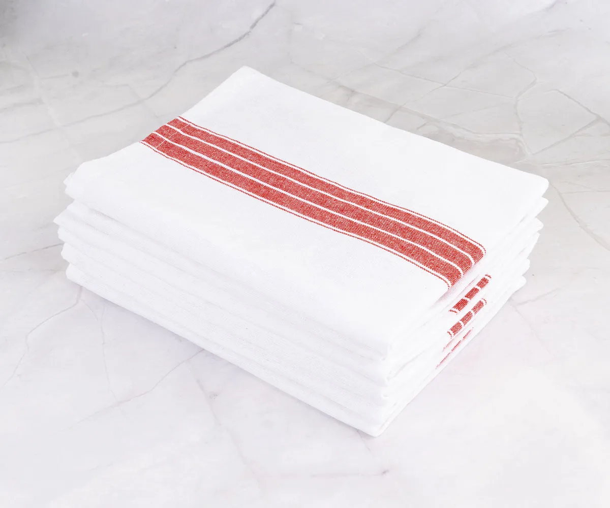 Cotton Napkins Set of 6 - Striped Napkins