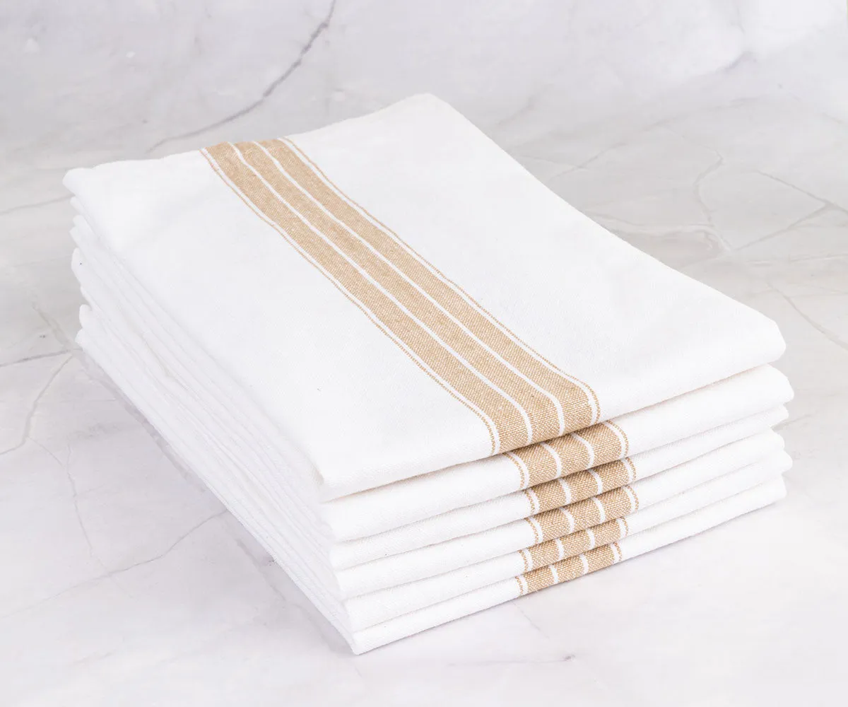 Cotton Napkins Set of 6 - Striped Napkins