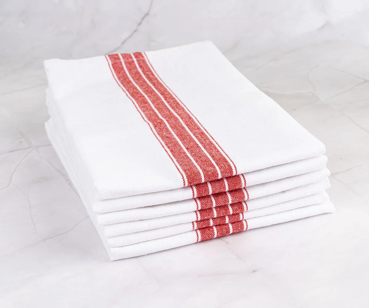 Cotton Napkins Set of 6 - Striped Napkins