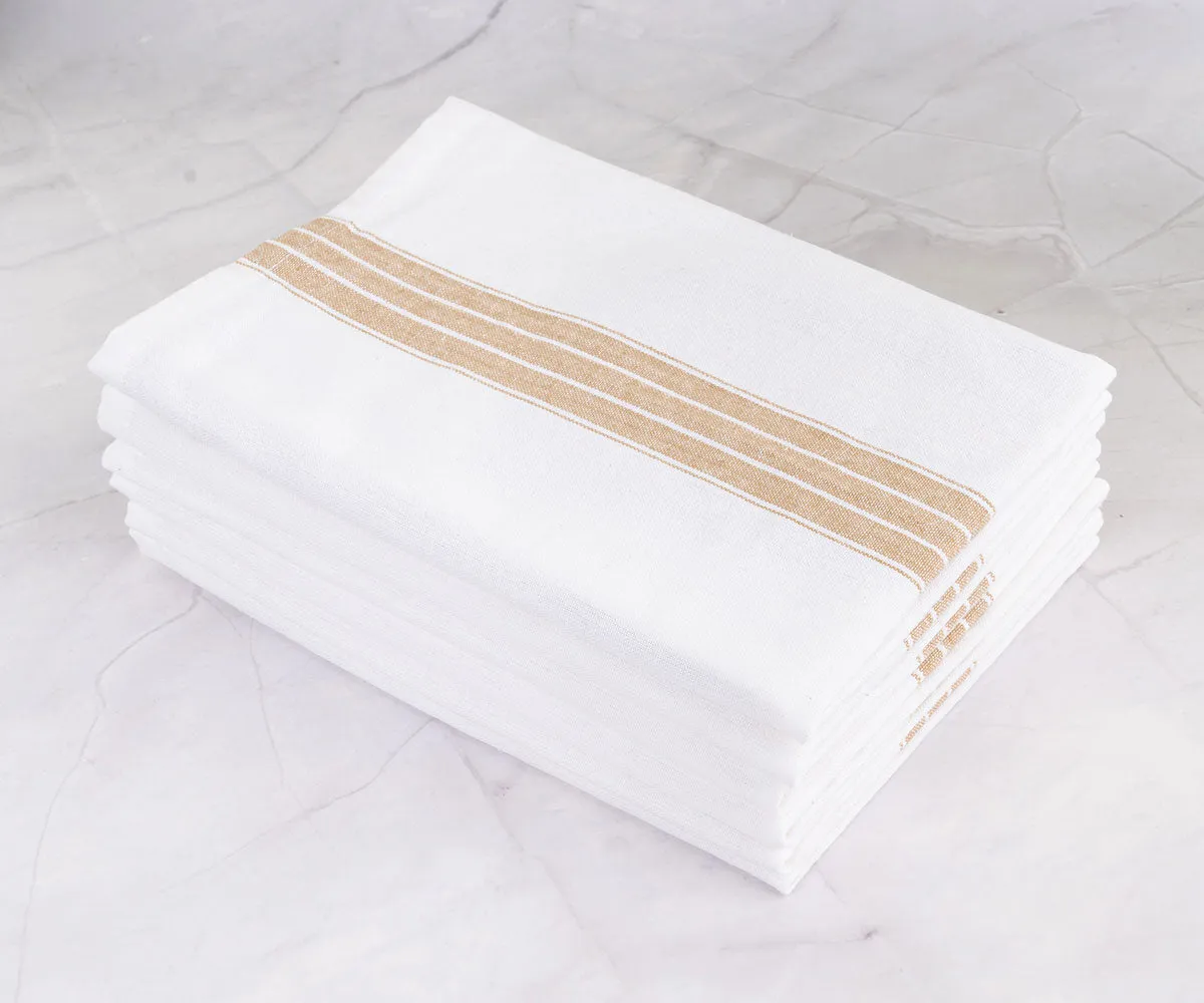 Cotton Napkins Set of 6 - Striped Napkins