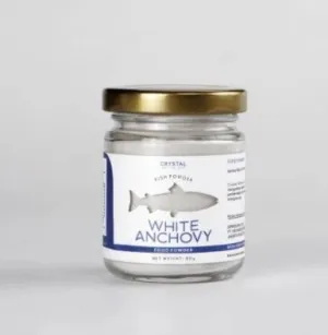 Crystal of the Sea 80 GR White Anchovy / Whitebait Food Powder / 100% Natural Ingredients / High Omega 3 (DHA) Calcium