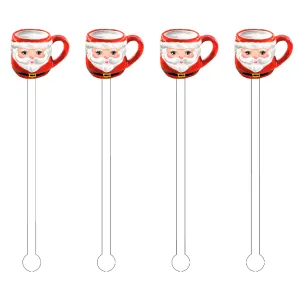 Cute As A Button Santa Mugs Acrylic Sticks