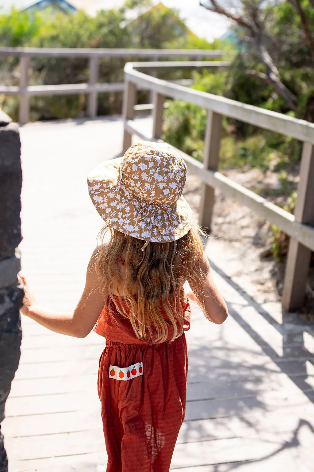 Daisy Chain Wide Brim Reversible Sunhat