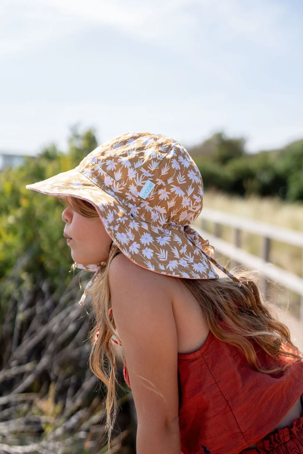 Daisy Chain Wide Brim Reversible Sunhat