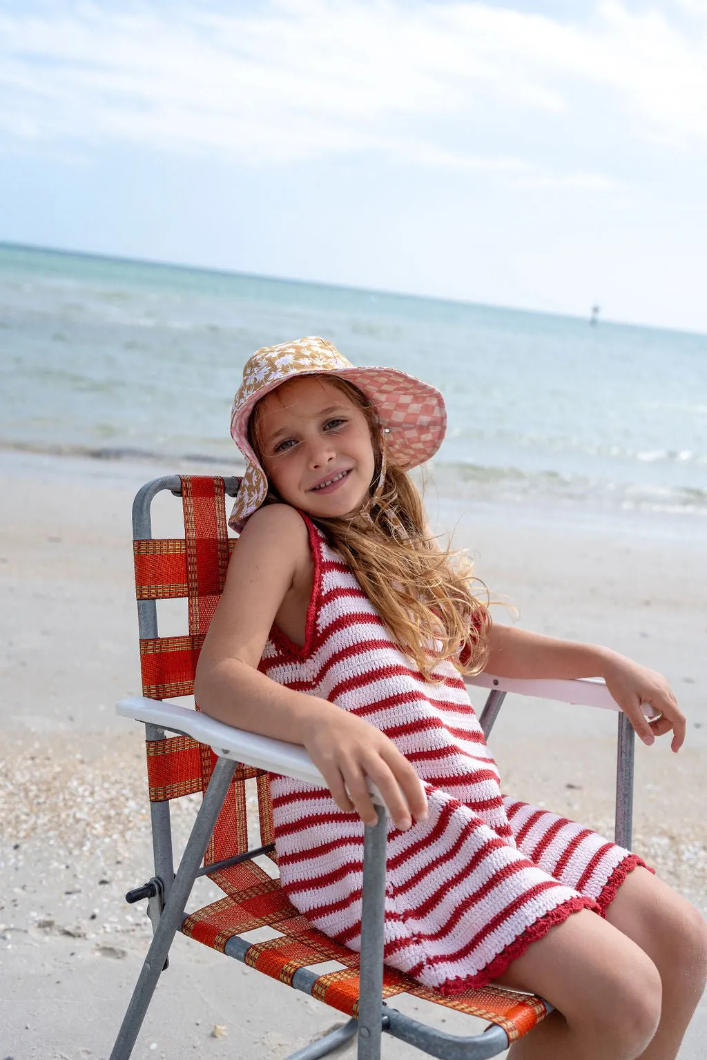 Daisy Chain Wide Brim Reversible Sunhat