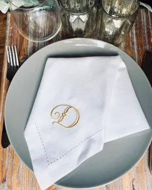 Deco Monogrammed Cloth Dinner Napkins - Set of 4 napkins