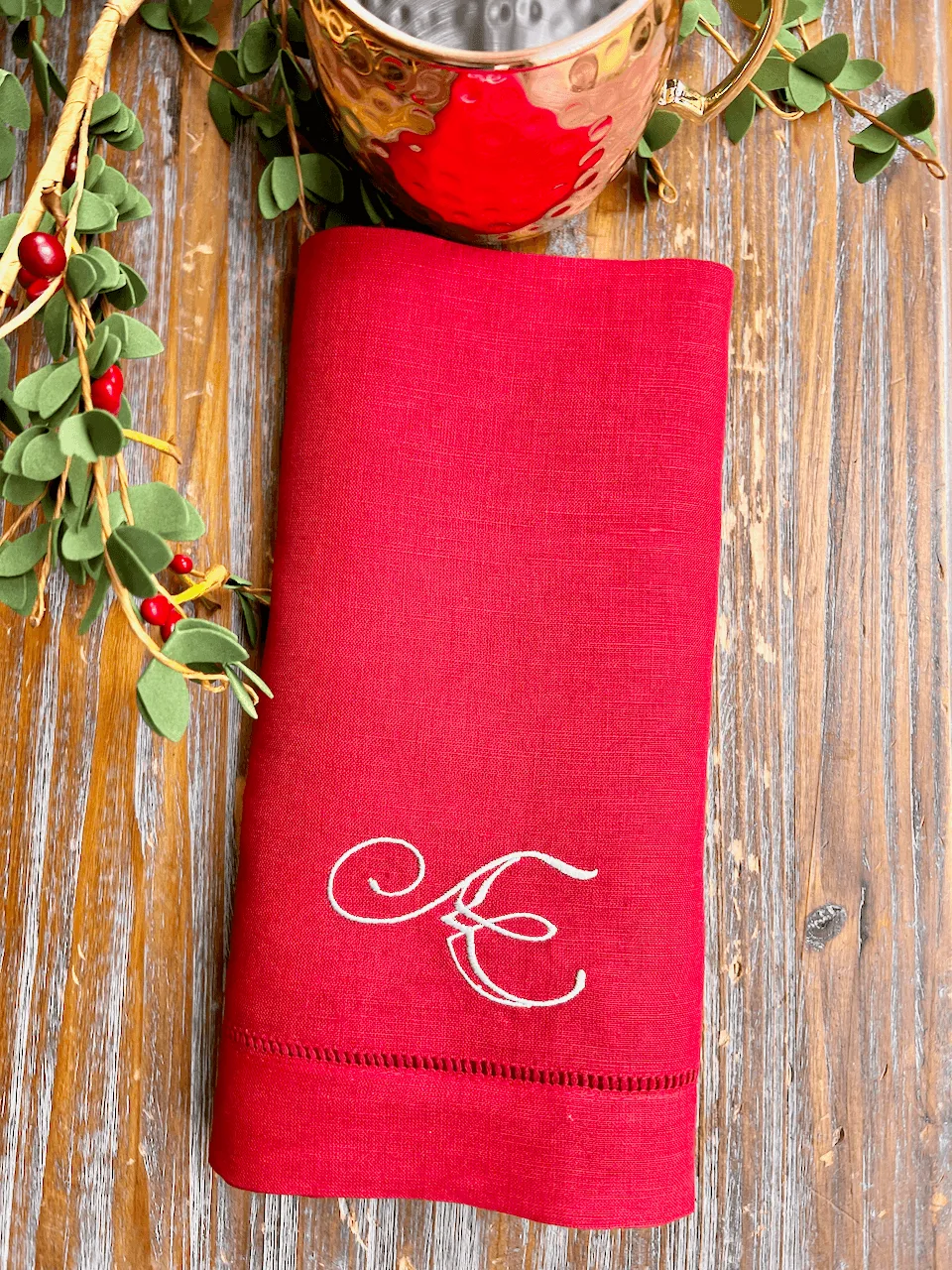 Deco Monogrammed Cloth Dinner Napkins - Set of 4 napkins