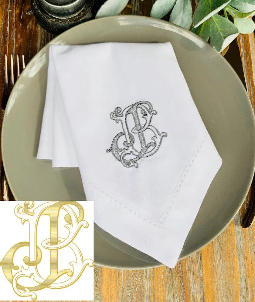 Digitizing Wedding Monogram - Custom Wedding Monogram Cloth Napkins