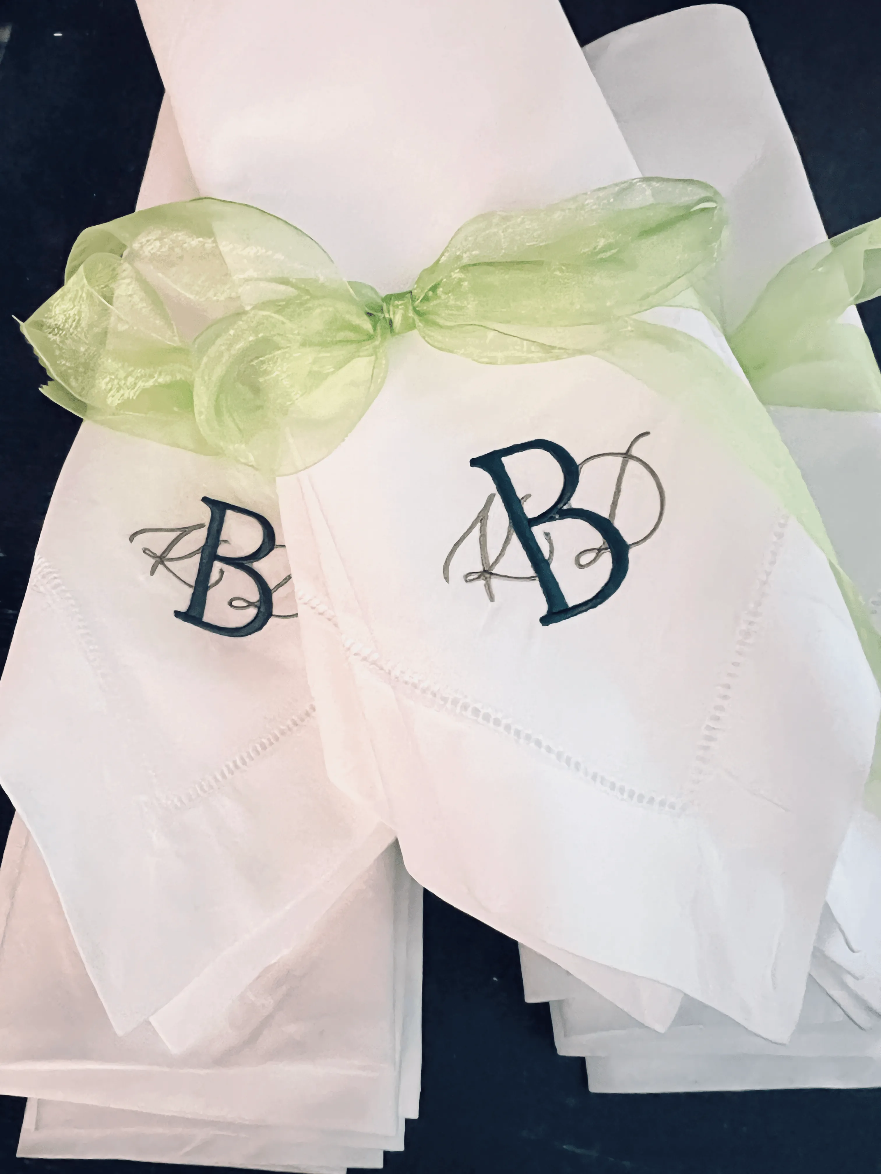 Digitizing Wedding Monogram - Custom Wedding Monogram Cloth Napkins