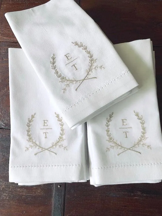 Digitizing Wedding Monogram - Custom Wedding Monogram Cloth Napkins