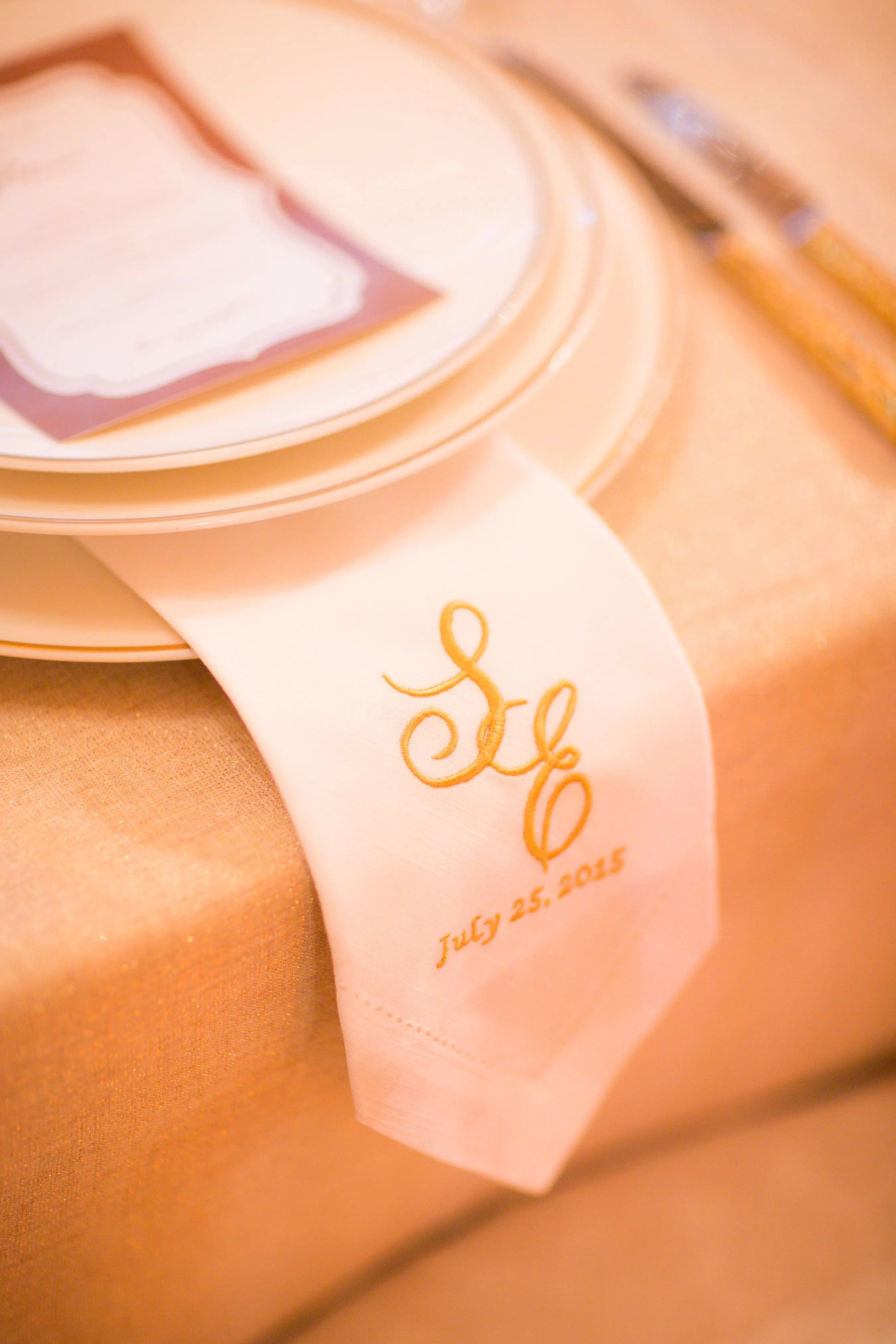 Digitizing Wedding Monogram - Custom Wedding Monogram Cloth Napkins