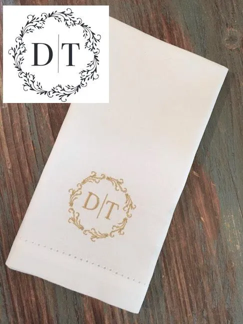 Digitizing Wedding Monogram - Custom Wedding Monogram Cloth Napkins