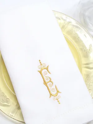 Elegant Monogrammed Cloth Napkins - Set of 4 dinner napkins